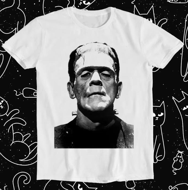 Cool Tshirt summer Unisex and Women loose breathable Tshirt top Frankenstein Tshirt Halloween horror movie cult classic movie S