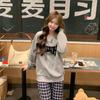 Korean Letter Print Loose Round Neck Top T-shirt for Men and Women Early Autumn New American High Street Versatile Sweatshirt