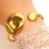 Goldene Manschettenarmbänder für Damen Vintage Blume Schmetterling Sonne Muschel Boho Armreifen Breites Offenes Manschettenarmband Schmuck für Sie
