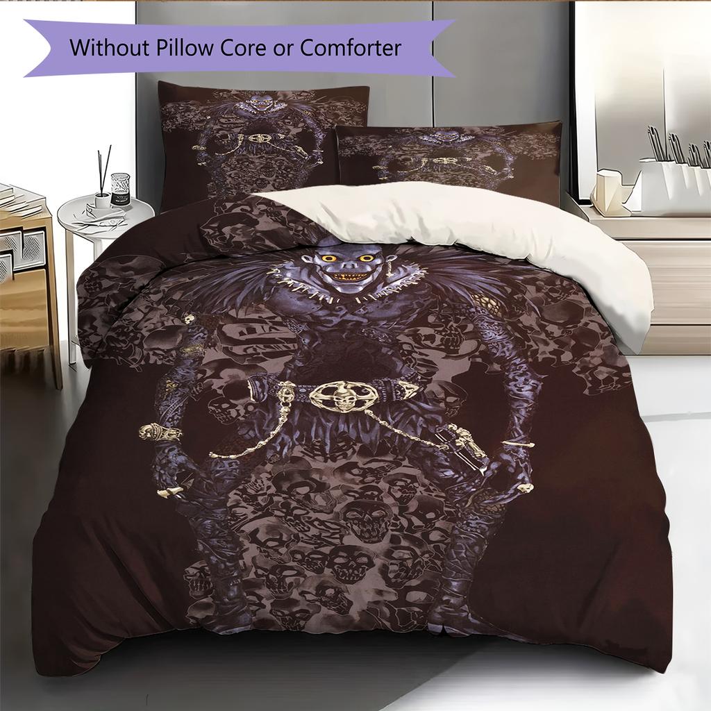 Juego de Ropa de Cama con Estampado de Dibujos Animados Colcha Funda de Colcha Funda de Almohada Decoración del Hogar Regalo de Cumpleaños (1 * funda nórdica + 2 * fundas de almohada, sin núcleo)