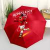 Portuguese Soccer Star Celebration Outdoor Automatic Umbrella Retractable Design with 8-Rib Durability Sturdy Construction All-Season Travel