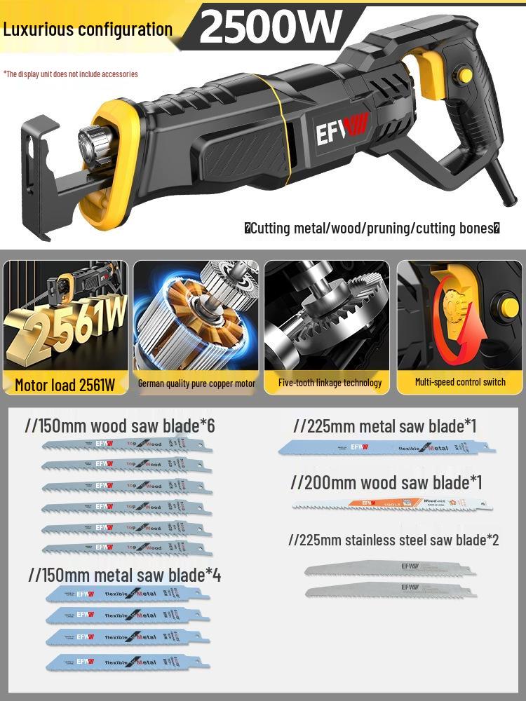Universal Electric Reciprocating Machete Saw for Wood, Steel, Bone, and Walls