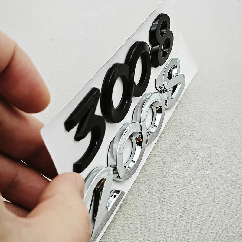 Ancien logo de lettres de voiture 3D en ABS 2008 3008 Badge de coffre arrière Pour Peugeot 2008 3008 Emblème Autocollant Remplacement Accessoires Extérieurs