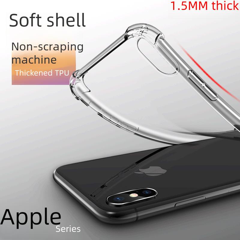 

iPhone 14 Pro Max Transparent Case with Four Corner Anti-fall Protection. Fits XR, 11, 13, and 14 models.