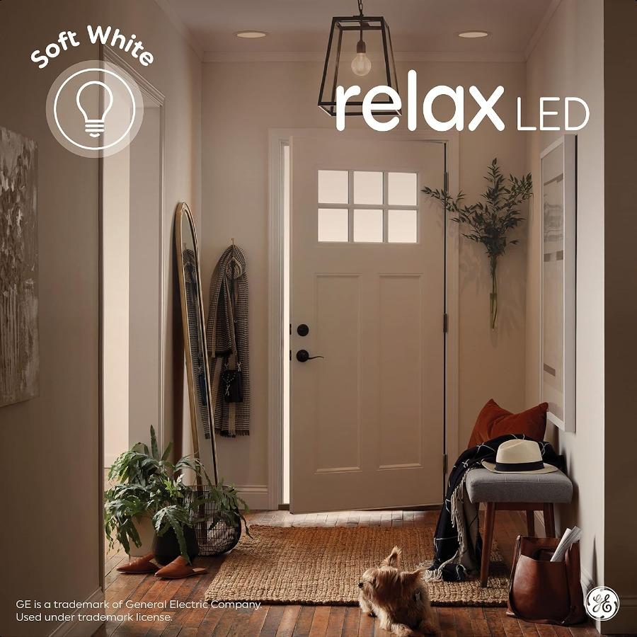 GE Relax LED Light Bulbs 60 Watt Soft White A19 4 Pack