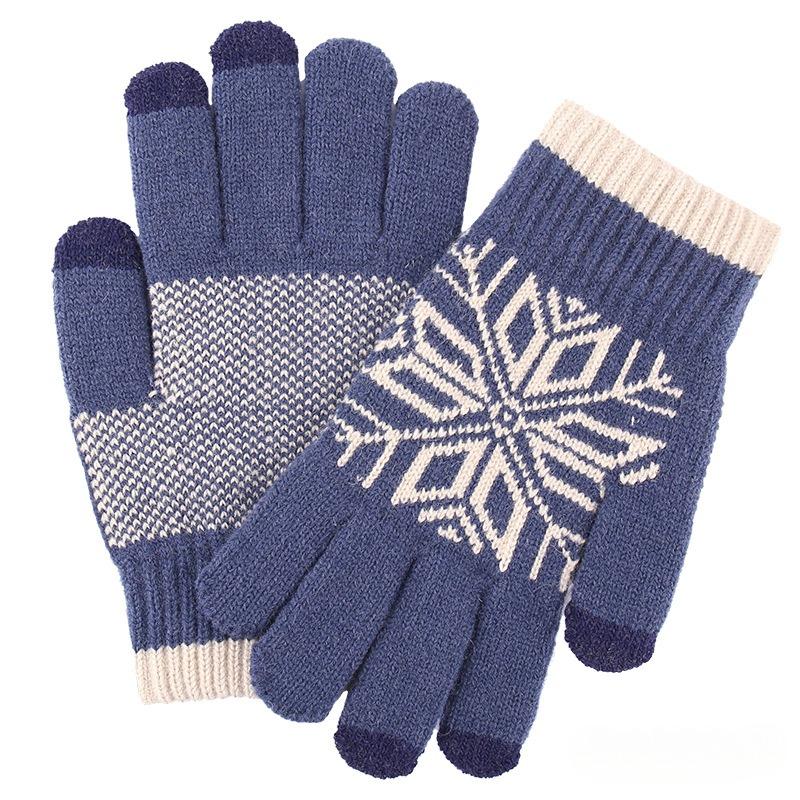 Winter Motorcycle Gloves Double-layer Touch Screen Thick Fleece Knitting Glove for Men Outdoor Work Cold Resistant Work Gloves