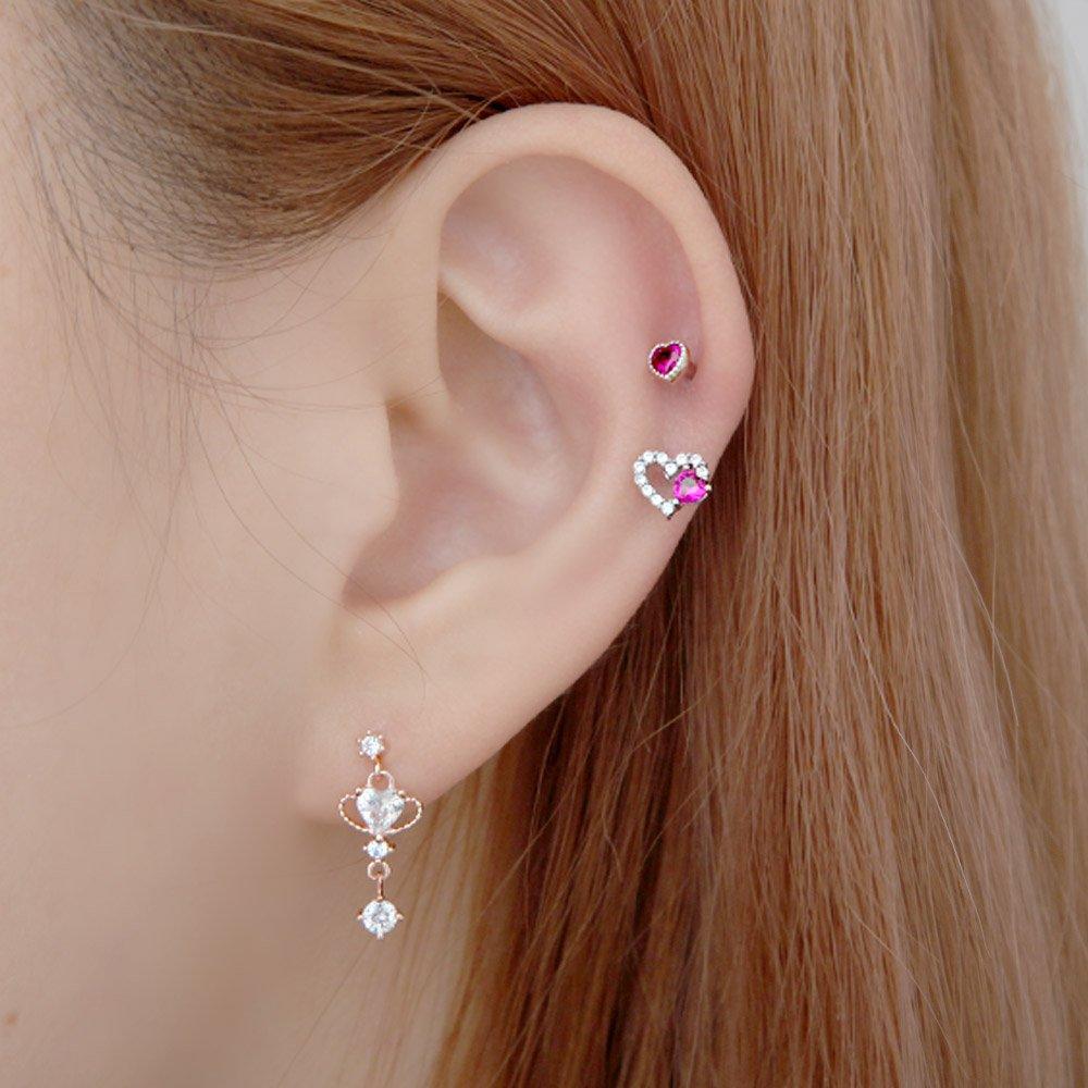 [1+1] Surgical Piercing Love & Star 2 types, choose 1, one side for sale