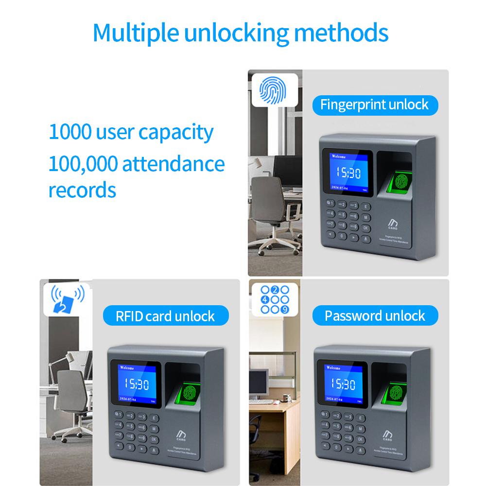 Mini Biometric Fingerprint Access Control 125khz RFID Reader 1000 User USB Time Recorder Attendance Employee Terminal