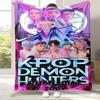 K-Pop Dämonenjäger Goldene Saja Jungen Flanelldecke, Ultra Weiche Warme Plüschdecke für Zuhause Schlafzimmer Bett Sofa Abdeckung Büro Picknick