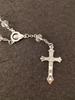 Hot selling pink crystal cross prayer bead pendant necklace and bracelets jewellry set for Christian
