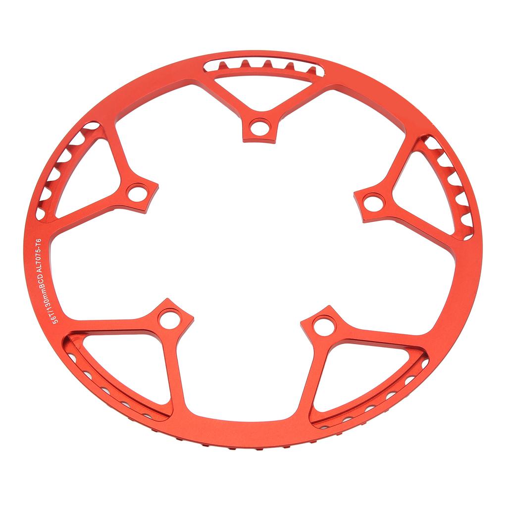 Fahrrad Kettenblatt 56Z 130 BCD Rot Aluminiumlegierung Leichtgewicht Faltrad Kettenrad mit Schutzring