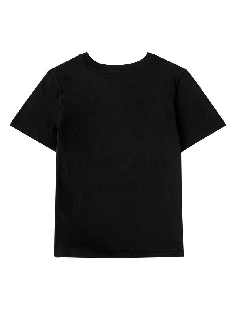Lupeu Lace Cross Stud Slim Fit Short Sleeve T-Shirt Black
