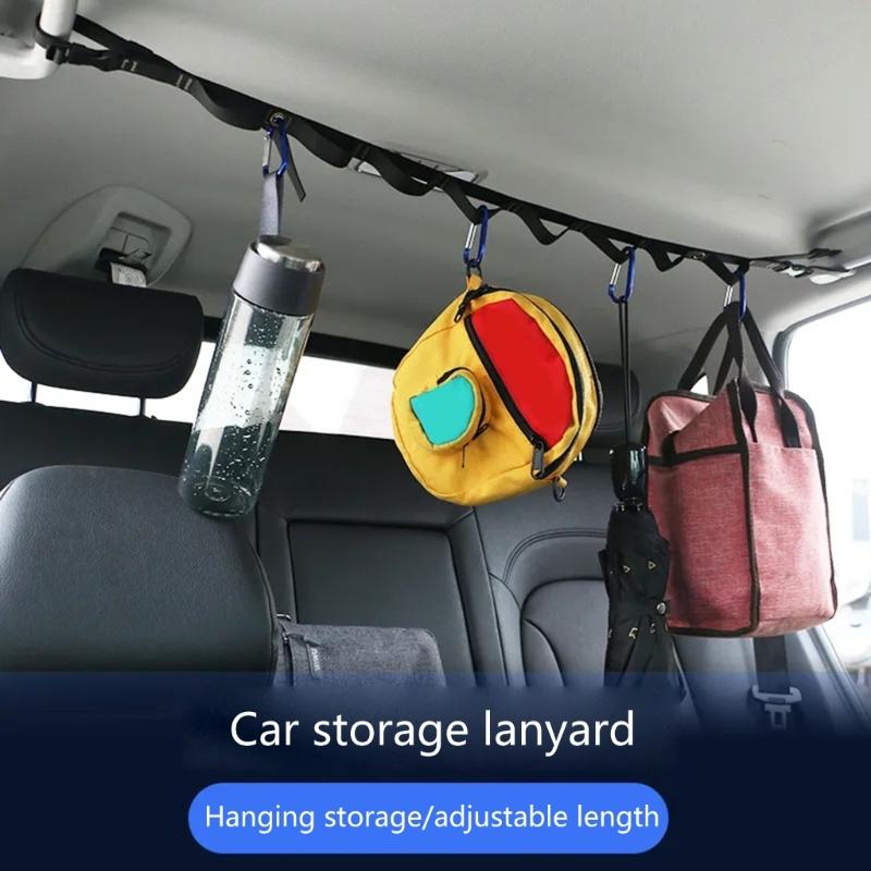 Samochodowa linka do suszenia ubrań, sznur na pranie, 8 pozycji, na zewnątrz, w podróży, linka na ubrania montowana do pojazdu
