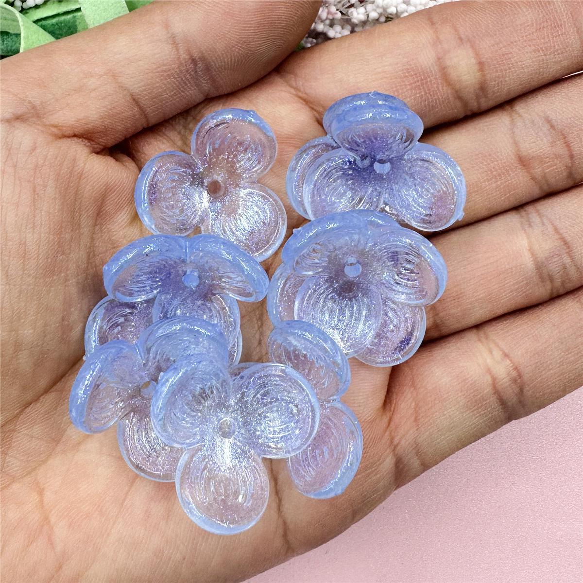 

Товары для вечеринок Бусины 22,6 мм Акриловые цветы ручной работы с тремя лепестками Цепочка для мобильного телефона с выдолбленным прямым отверстием 10 шт. Аксессуары для шпилек синий