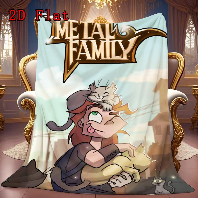Metal Family 2D Flat Pattern Flannel Blanket High Quality All Seasons Warmth and Comfort Perfect for Christmas Gifts.DMT0925135
