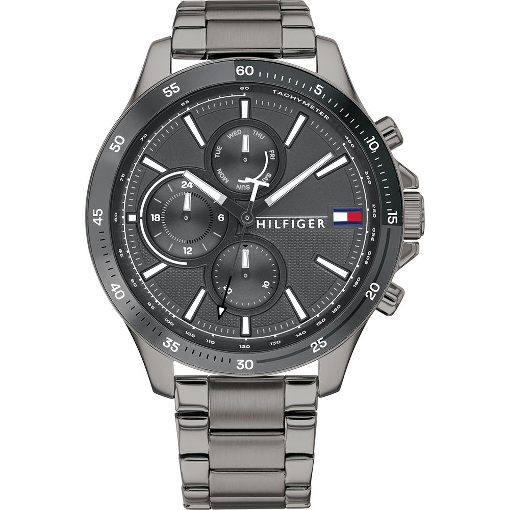 

Tommy Hilfiger Bank Grey Metal Men s Quartz Watch 1791719 серый