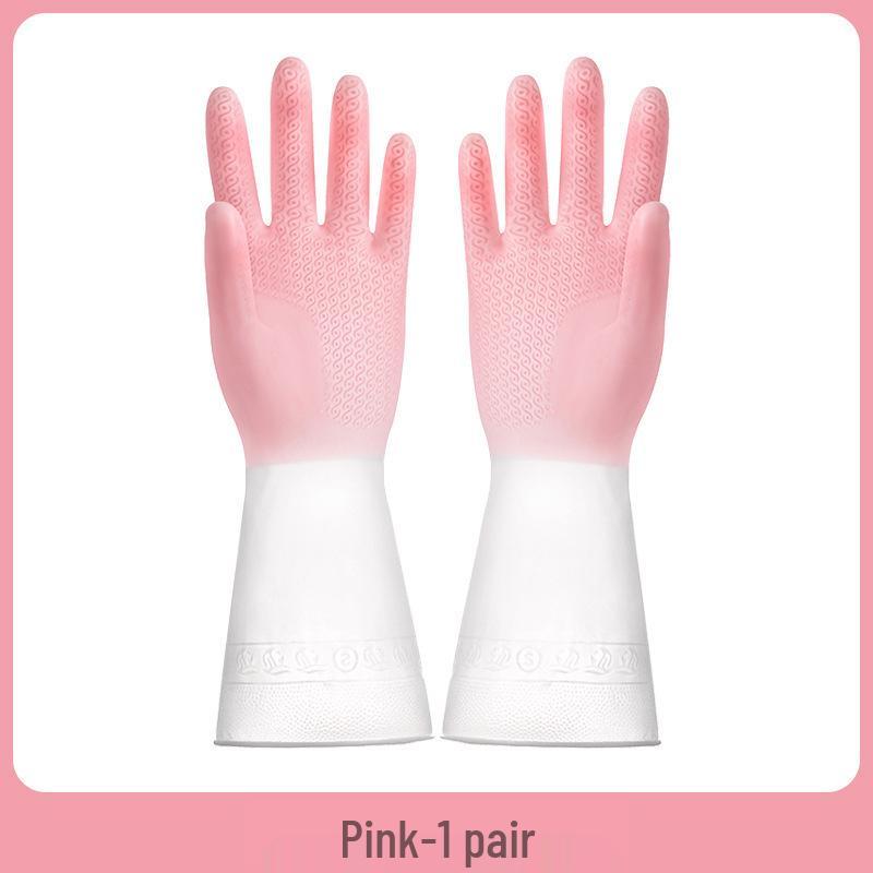 Gradient Wear-resistant Waterproof Latex Dishwashing Gloves for Household Cleaning Medium