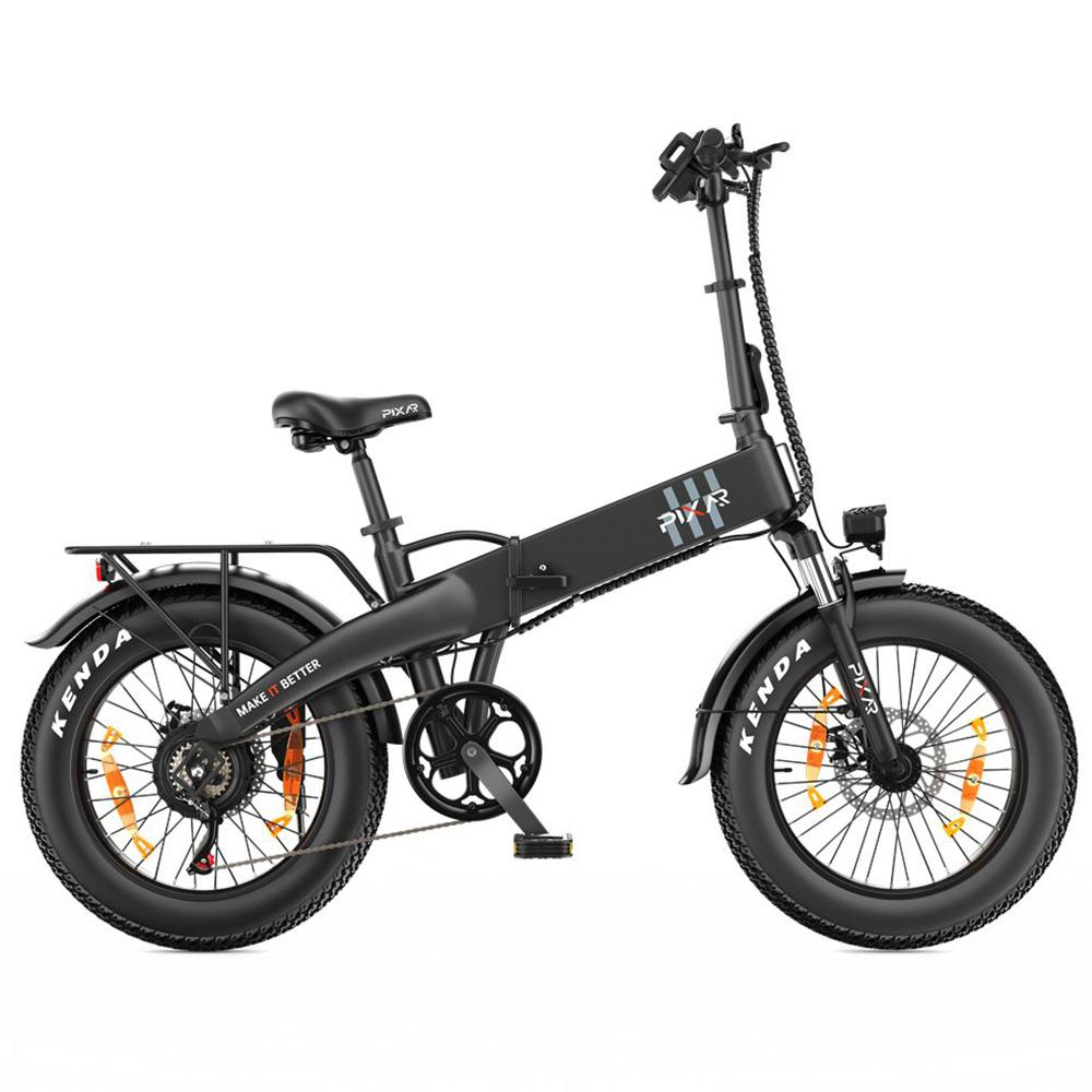 Vélo Électrique Pixar F2 Moteur 250W Pneu 20"x4.0" Vélo Électrique Pliable Ville 7 Vitesses Freins à Double Disque 48V 15Ah Suspension Fourche Avant
