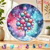 2D Flat, 2D Flat Acrylic Sun Catcher, Starry Sky Candy Lollipop Christmas Tree Themed Sun Catcher, Home and Garden Decoration, Suitable As a Gift for 