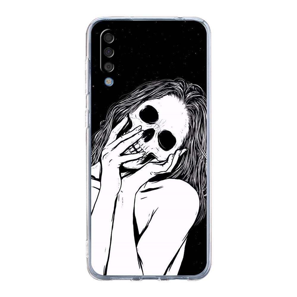 Phone Case For Samsung A14 5G A12 A22 A32 A34 A42 A52 A54 A50 A70 A72 A40 A20E A10S A20S A02S A04S Clear Cover Funny Skeleton