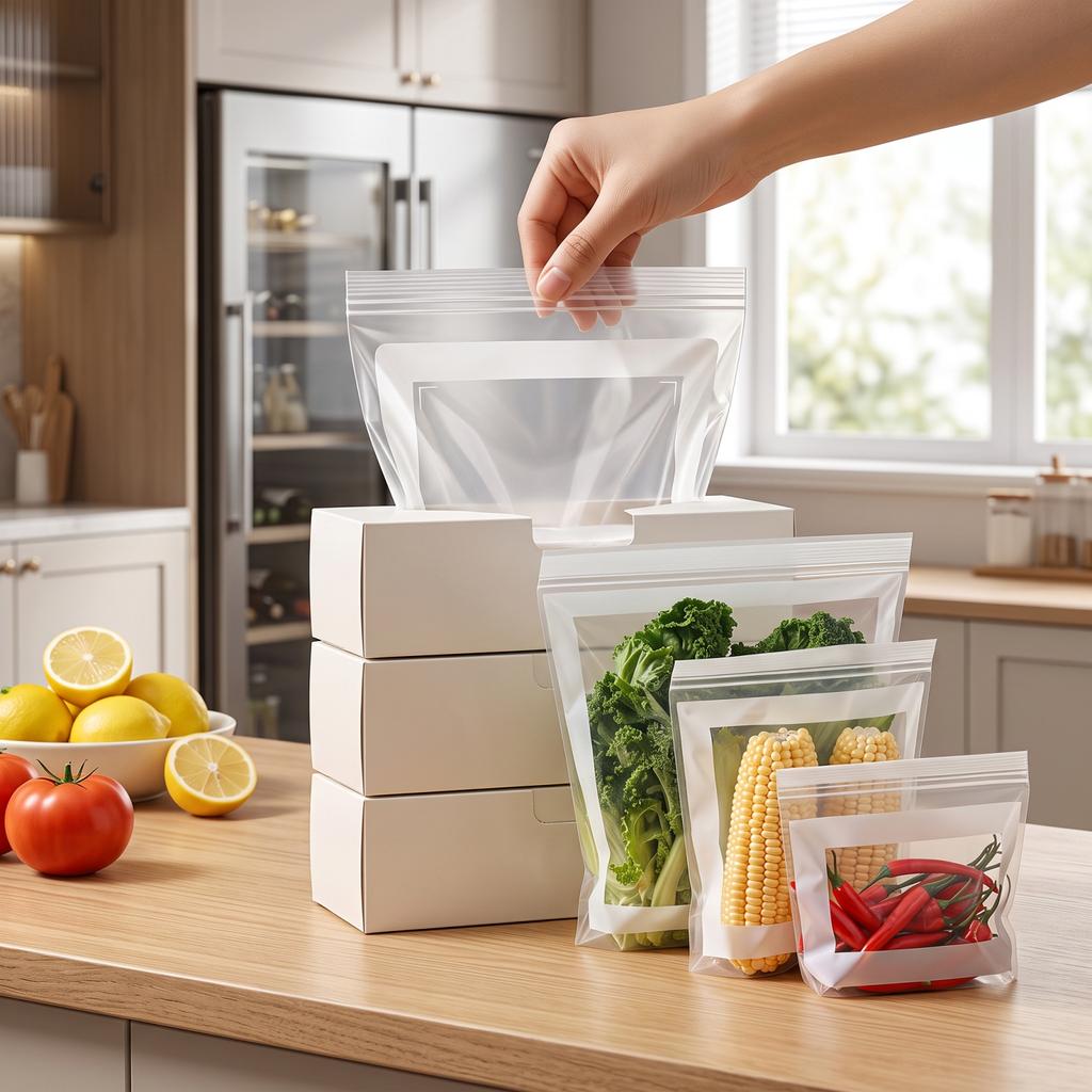 Large Food Storage Bags, Food Grade Resealable Plastic Bags for Freezer, Refrigerator, Meal Prep and, 15 Count