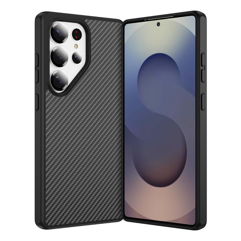 Samsung S25 Ultra Carbon Fiber Magnetic Case - Compatible with S24, S25, S23Plus, S21+ with Skin-like Feel