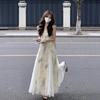 New Chinese Suspender Dress Women's Niche Design Sense Summer New Great-looking Ink Temperament National Style Long Dress