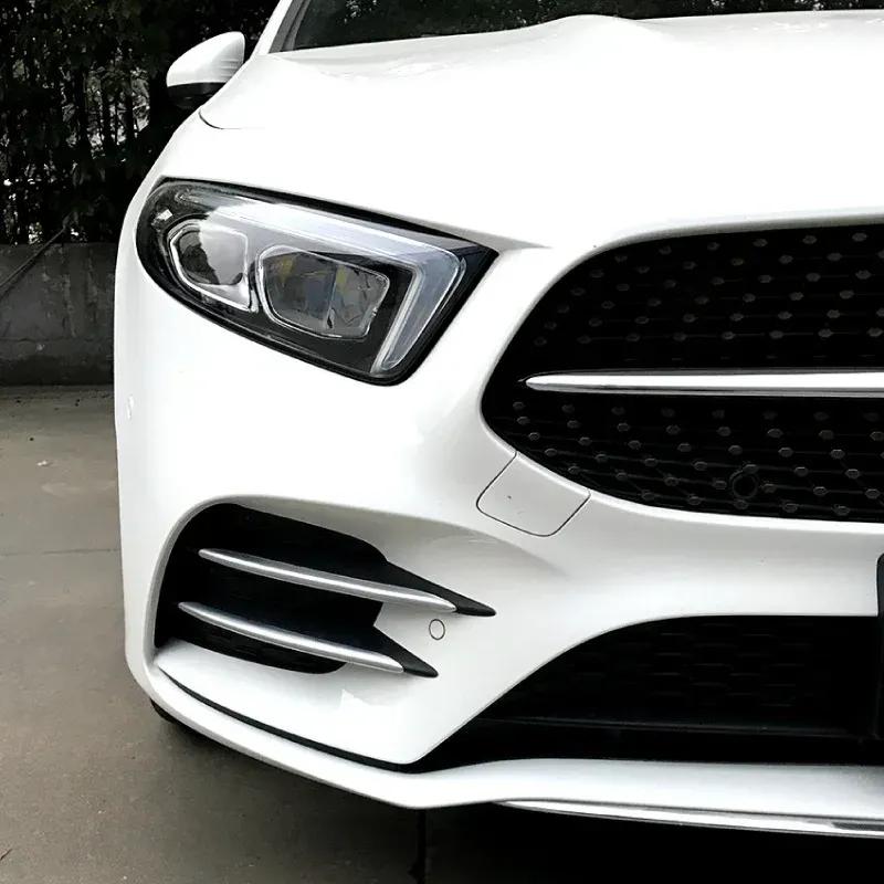 Car Front Grille Foglight Trim For Mercedes Benz A Class A180L A200L W177 AMG Line 2018- Car Fog Lamp Lights Strips Cover