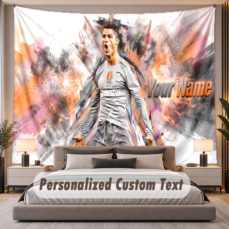 Gepersonaliseerd Naambord Tapijt Cristiano Ronaldo Gepersonaliseerd Polyester Wandkleed Voor Slaapkamer En Kamer