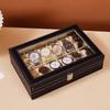 2/3/4/5/6/8/10/12 Slots PU Leather Watch Box Traditional Style Watch Storage Box Gift Watch Case With Lock