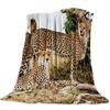 Wild Animal Cheetah Flannel Fleece Bed Blanket Bedspread Bed Cover Soft Lightweight Warm Cozy Throw Blanket Twin Queen King Size