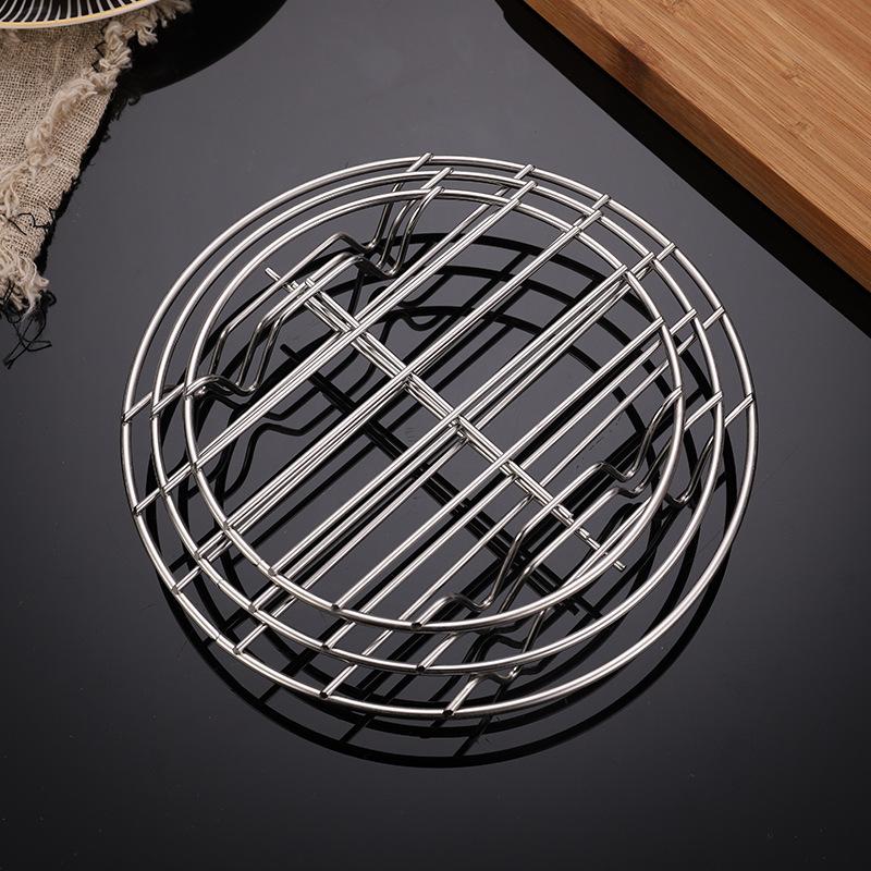 Edelstahl Heißluftfritteuse Dämpfgestell Gitter Küchen Dampfgarer für Knödel Einlagiger Grillständer Kochgeschirr Kochzubehör