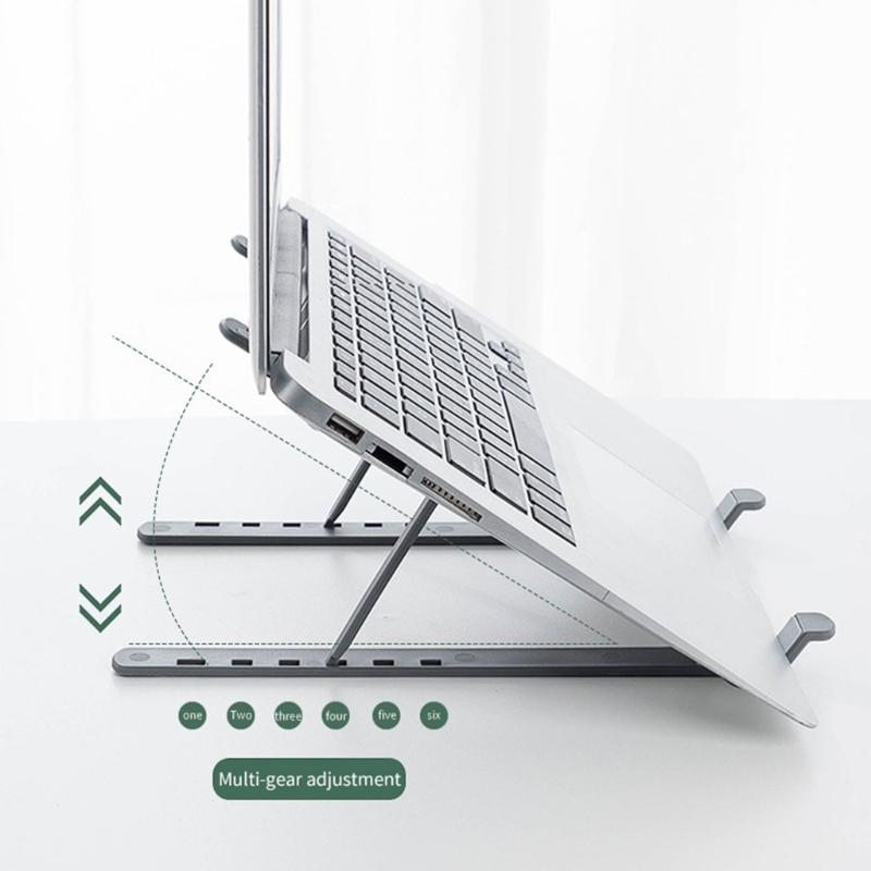 Ergonomischer faltbarer Laptop-Ständer Tragbarer Desktop-Ständer Verstellbar 6 Stufen Vertikal Platzsparendes Dock für Laptop Tablet