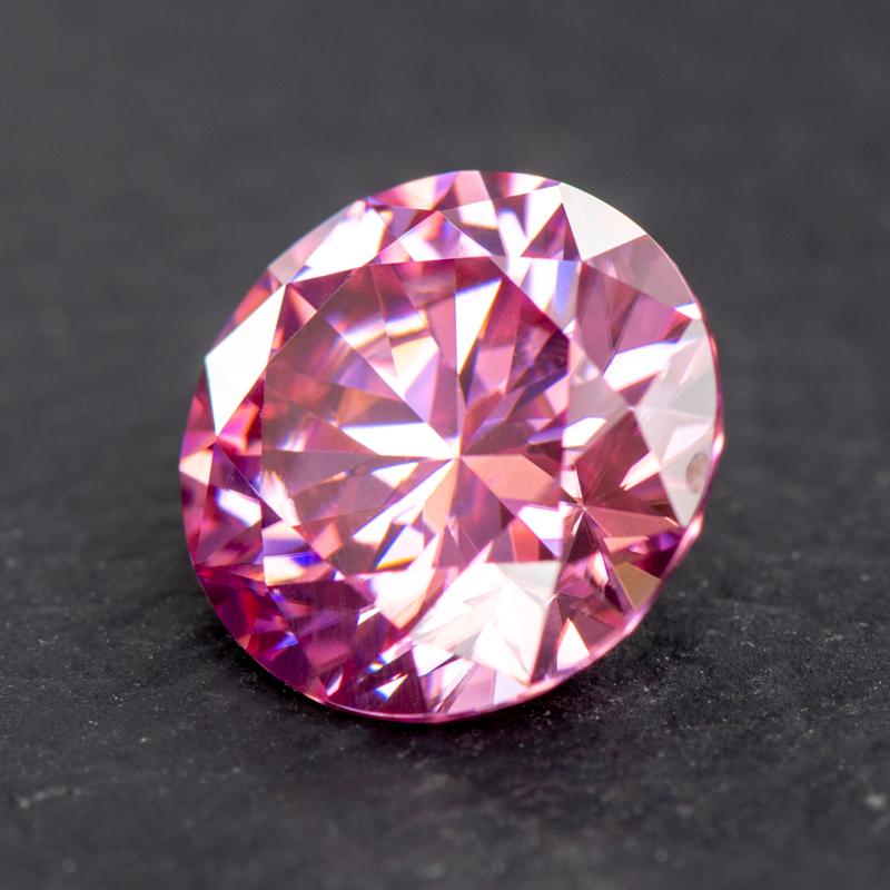 Růžový kulatý moissanitový diamant pěstovaný v laboratoři pro výrobu šperků DIY Materiály s tovární cenou