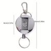 1pc Retractable Key Holder, Heavy Duty Metal Key Reel Badge Holder Telescopic Rope Pull Key Chain Keychain Card Holder With Belt Clip