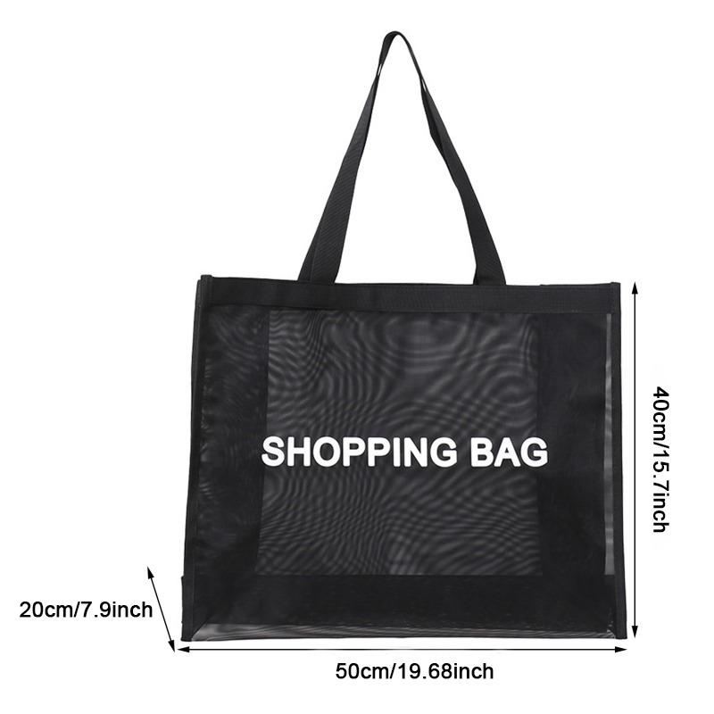 Transparent Mesh Shopping Bag Large Capacity Shoulder Handbag For Shopping Bags Breathable Beach Travel toiletry Storarge Bag