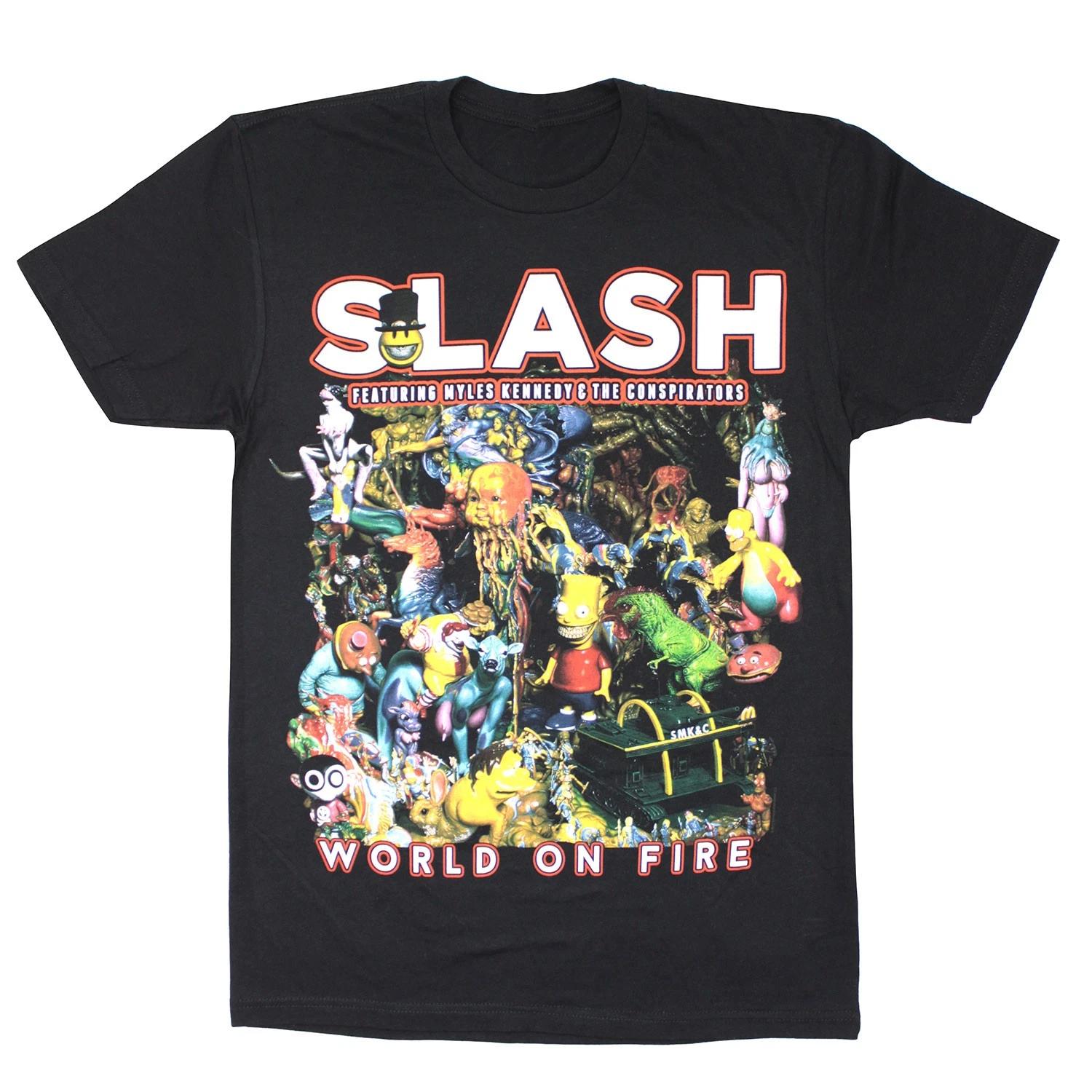 Men s Slash World On Fire World Tour 2015 (Stockholm - Temecula) Slim Fit XL