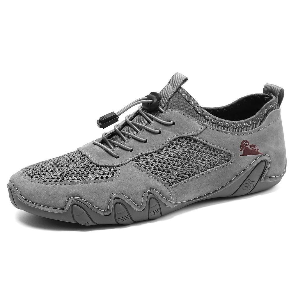 Men's Summer Mesh Leather Casual Sports Shoes - Octopus Lazy Design, Large Size