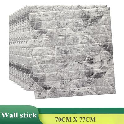 1/5/10pcs 3D Wall Panel Self Adhesive Foam Plastic Wall Sticker Peel Living Room Bedroom Marble Sticker TV Wall Paper Home Decor