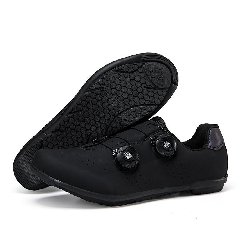 

New Cycling Shoes with Lock Double Buckle Lock Shoes Men and Women Road Bike Booster Shoes Hard Sole Mountain Cycling Rubber Sole 46