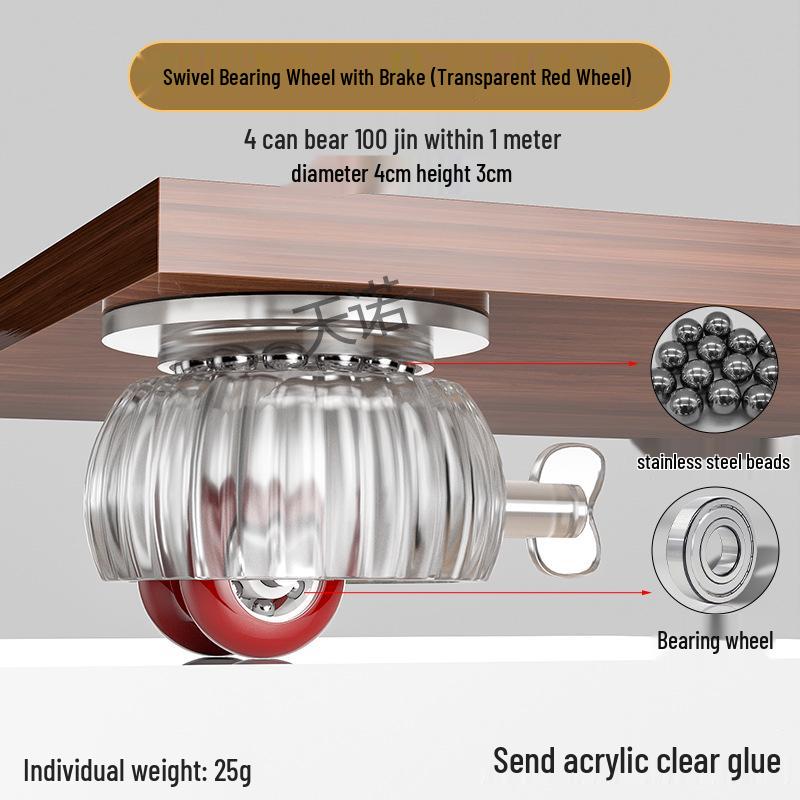 Cicha Samoprzylepna Podstawa Mobilna: Uniwersalne kółko bez wiercenia z pogrubionym łożyskiem kulkowym do użytku domowego
