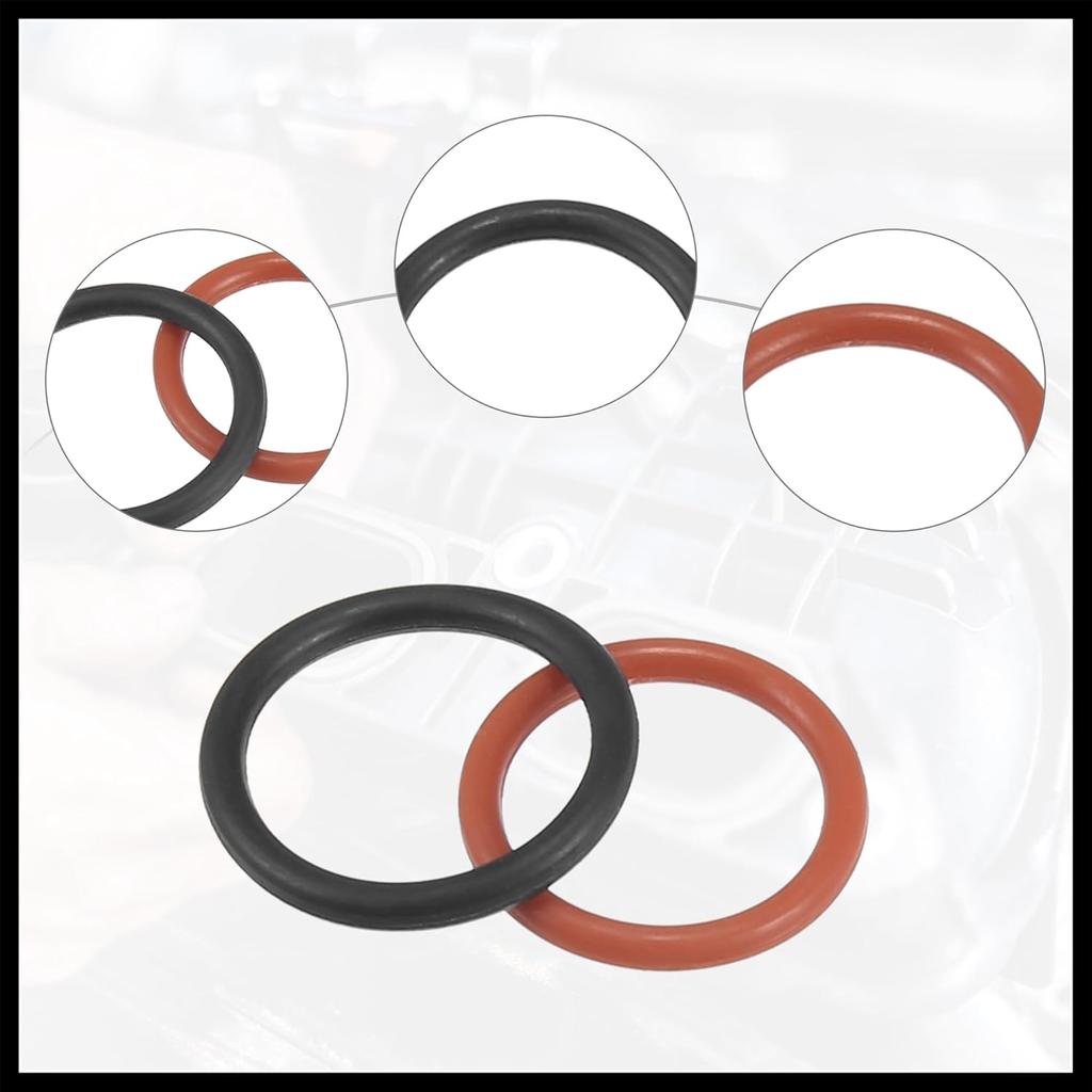 Power Steering Pump O-Ring Inlet Outlet Seals Connector Gasket Fit for Honda Accord - Pack of 4 Black Red Durable Material