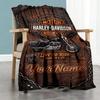 Harley-davidson Motorcycles Customize Your Name Blanket Lightweight Customizable Blanket Soft Warm Cozy Versatile for Nap Living Room Seaside Bedding