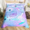 Mermaid Tail Duvet Cover Set, Colorful Scales Ocean Print Bedding, 3D Soft Microfiber Quilt Cover With Pillowcases