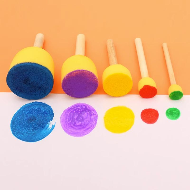 5 Pieces/set, Children's Art Material Sponge Seal, Graffiti Drawing Tool, Student Handmade, Rubbing Stick, Drawing Set, Creative Tool