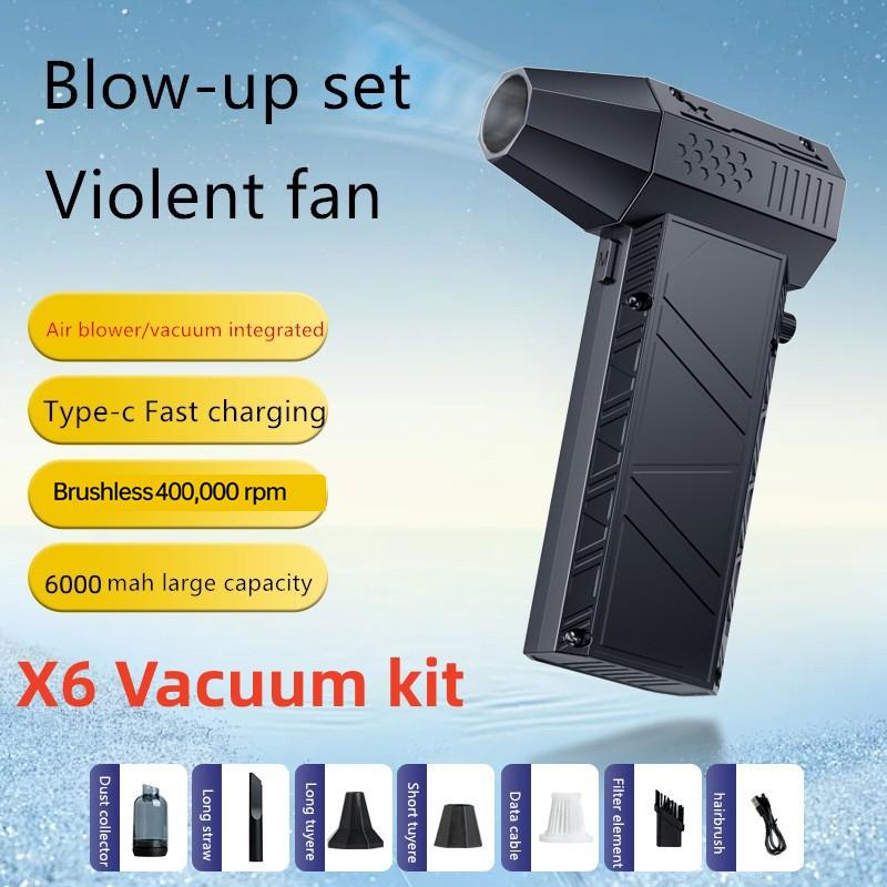 Turbo Fan 400000RPM Rechargeable Cordless Duster Powerful Airflow Compact Design for Car Travel Outdoor Cleaning Long Standby