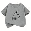 Gothic Vintage Women Face Funny T Shirts Y2k Short Sleeve Kids Childrens Tshirt Boys Girls Summer Spring Casual Top Tee Shirt
