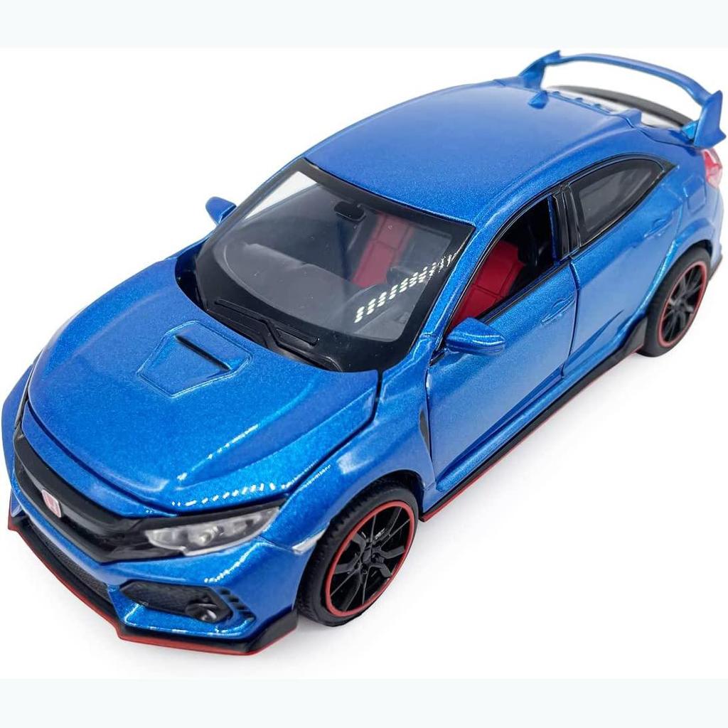 1:32 Scale 2017 Honda Civic Type-R Diecast Model Car Toy with Doors Open Light and Sound for Kids Boys Girls Adults Men Collection