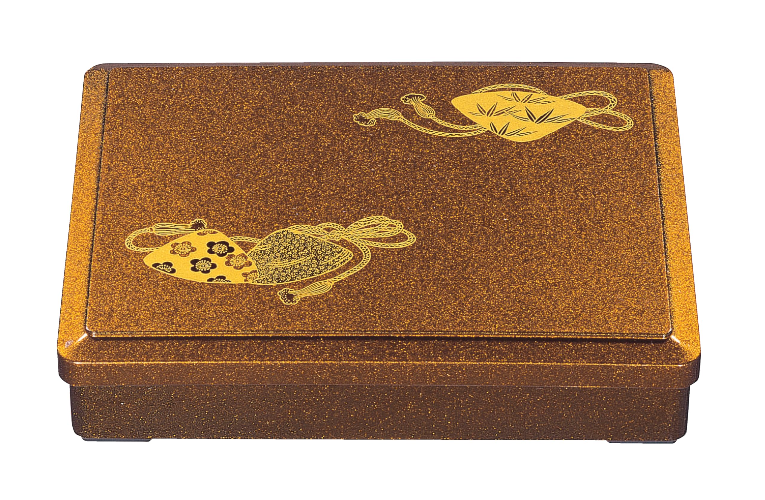 Wakaizumi Lacquerware ATA Long Bento Box with Shell Design 11-inch Pear-Skin (with Divider) 1-365-1