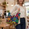 Colorful Graffiti Pattern Tote Bag Fashion Casual Large Capacity Portable Daily Shopping Shoulder Handbag for Women